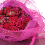 New Zealand Flower Bouquets New Zealand,:Hot Pink Lush Tulle Wrap